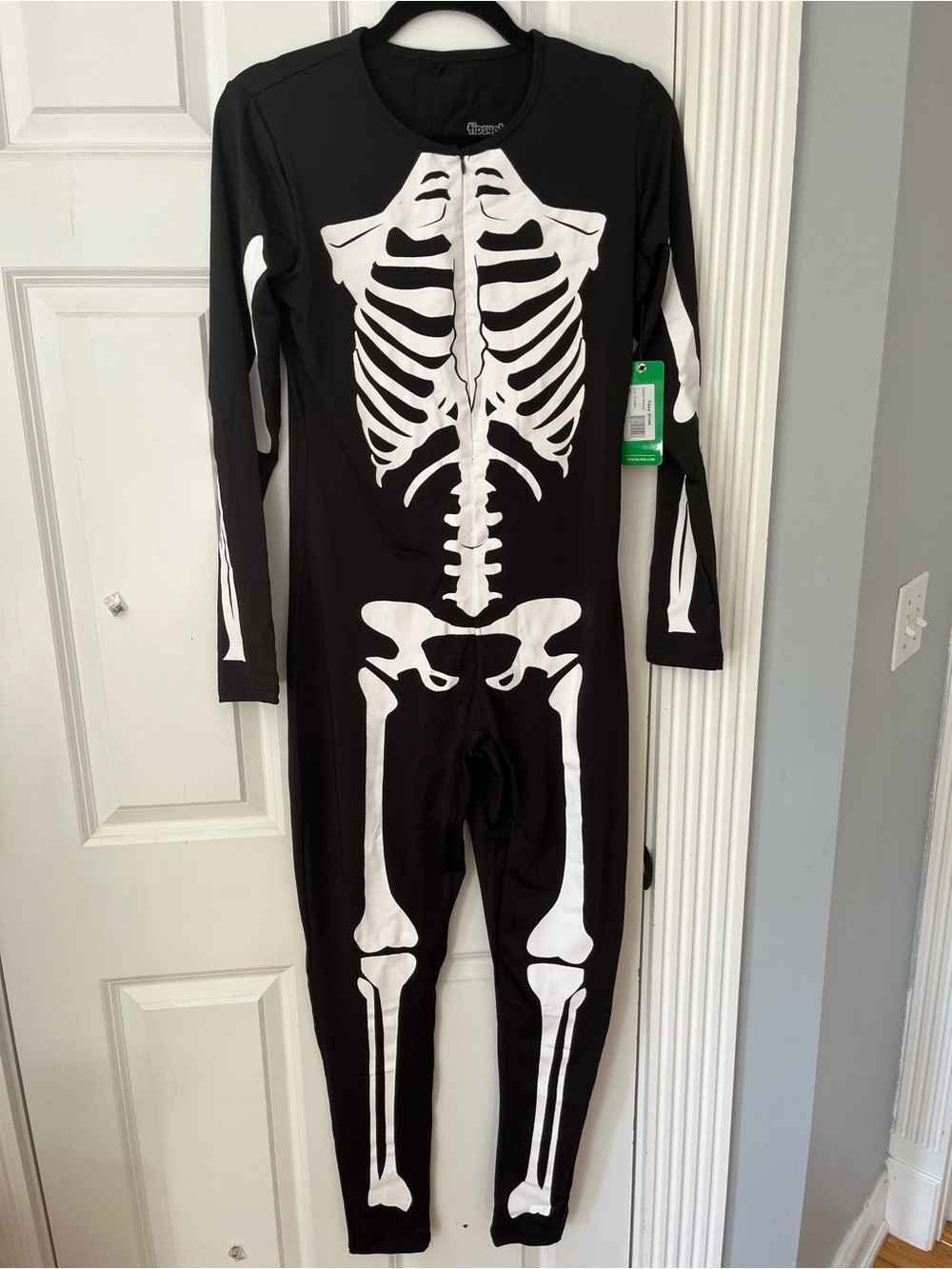 Black Skeleton One-Piece Costume - Long Sleeve